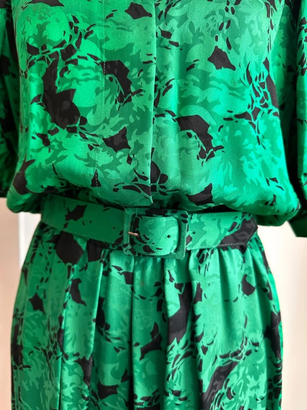 Vintage Silk Maggy London Emerald Green Dress - Picture 11 of 12